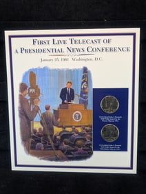 1993- P&D Clad Kennedy Half Dollars  Featuring  - JFK First Live Telecast of a President News