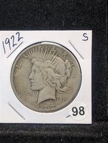 1922 S Silver Peace Dollar
