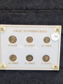 Six California Souvenir Gold Tokens