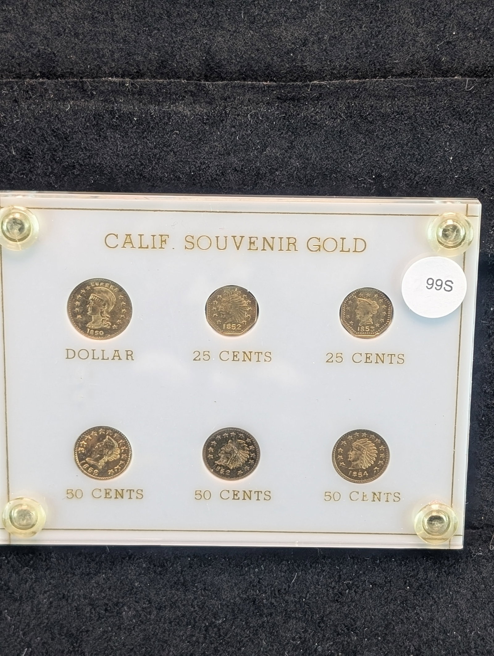 Six California Souvenir Gold Tokens (1 of 2)