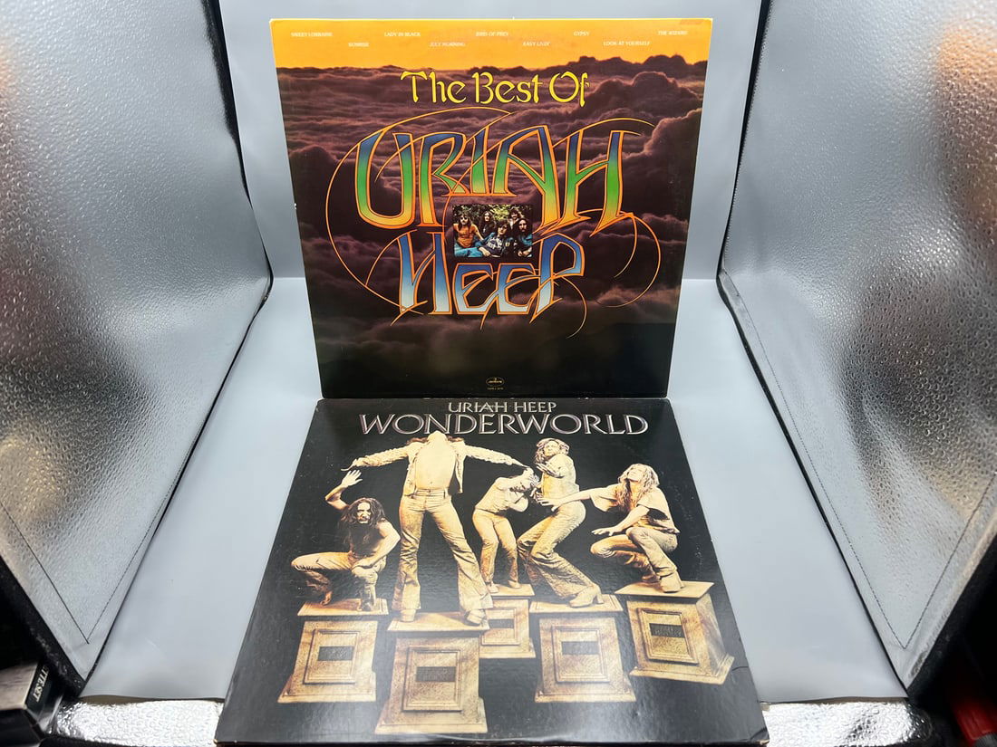 Uriah Heep (2 LP Lot): The Best of Uriah Heep (1976), club edition; and Wonderworld (1979), reissue (1 of 4)