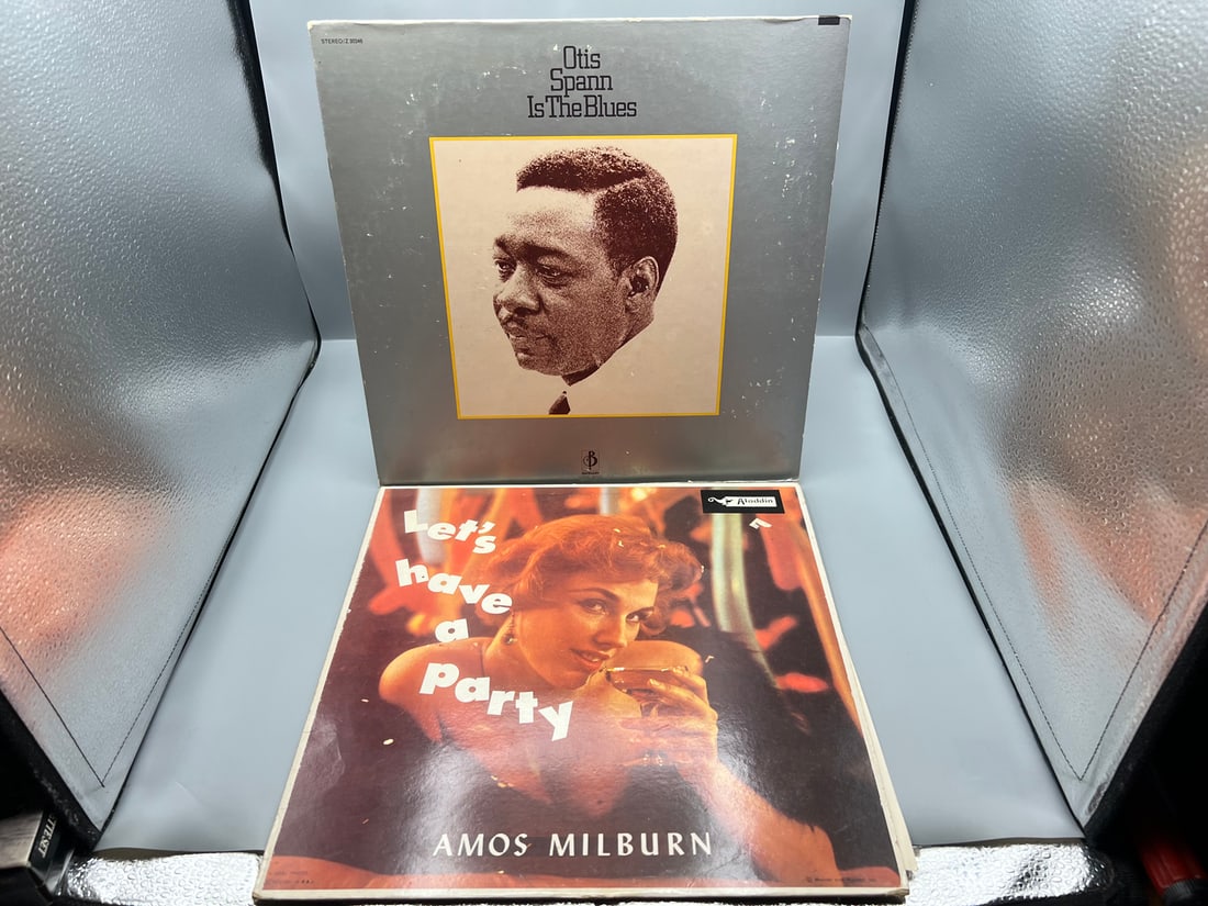 Two (2) LP Lot - Otis Spann: Is the Blues (1970), reissue, Demonstration Not For Sale stamped on: Two (2) LP Lot - Otis Spann: Is the Blues (1970), reissue, Demonstration Not For Sale stamped on back cover; and Amos Milburn: Let's Have a Party (1983), French pressing - Records have not been tested