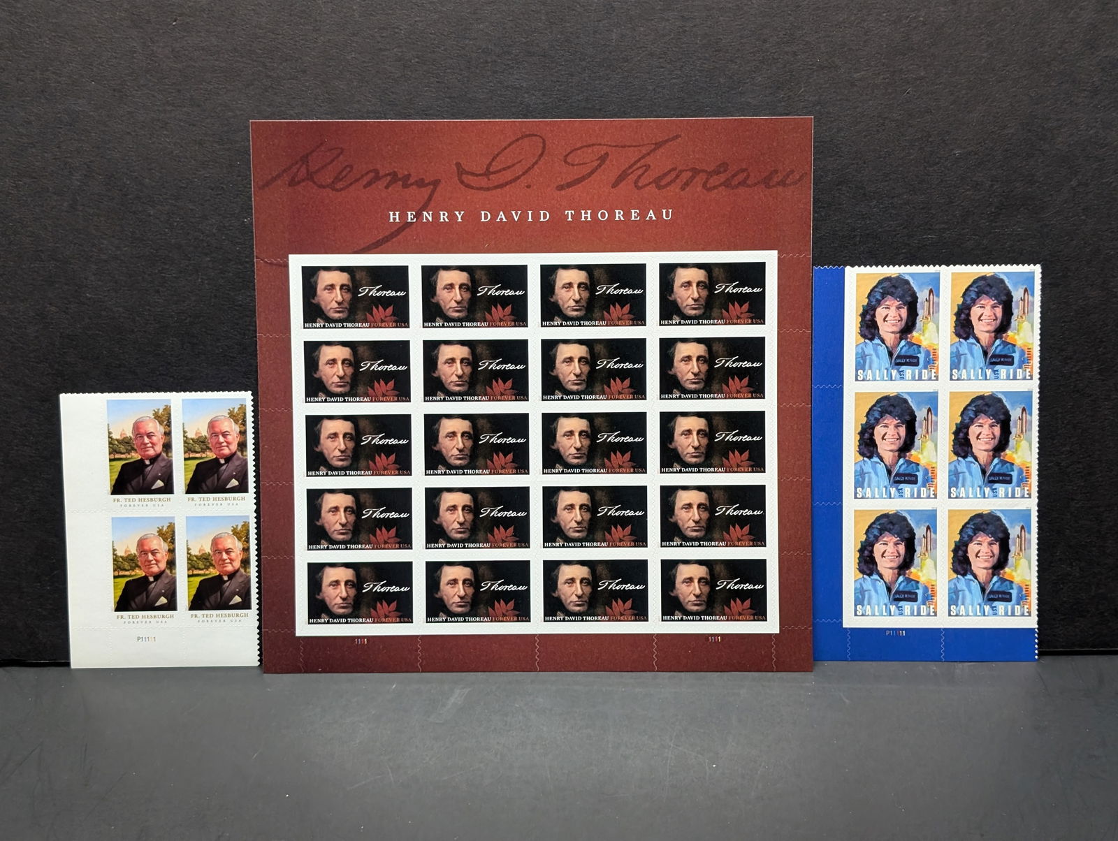 Sheet Of Forever Henry Thoreau Stamps, Face Value $14.60. Six Sally Ride Forever Stamps & Four Fr.