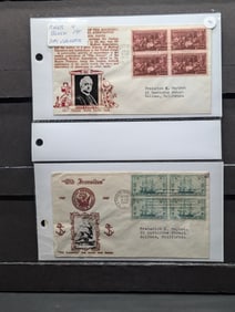 Sleeve Of 4 Rare Four Block First Day Covers