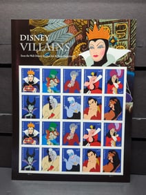 Sheet Of Disney Villains 2017 Forever Stamps, Face Value $14.60.