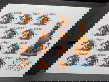 Sheet Of Scooby-Doo 2018 Forever Stamps, Face Value $8.76.