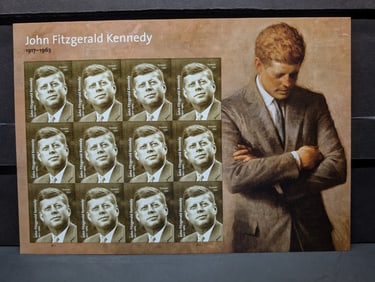 Sheet Of John Kennedy 2017 Forever Stamps, Face Value $8.76.