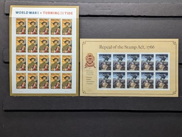 Sheet Of Repeal Of The Stamp Act, 1776 2016 Forever Stamps & Sheet Of Worald War I, Turing The Tide