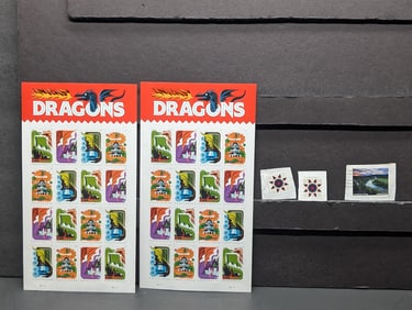 (2) Sheets Of Dragons 2018 Forever Stamps, Face Value $23.36.