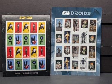 Sheet Of Star Trek 2016 Forever Stamps & Sheet Of Star Wars Droids 2021 Forever Stamps, Face Value
