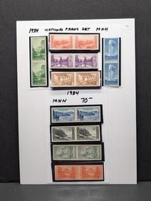 1934 Sheet Of Complete National Parks Imperformate Set