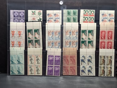 Two Sheets Of U.S. Plate Block Stamps