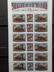 Sheet Of Transcontinental Railroad 2019 Forever Stamps, Face Value $13.14.