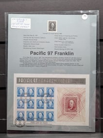 Extremely Rare First Day Of Issue Pacific 97 Franklin Mint Sheet