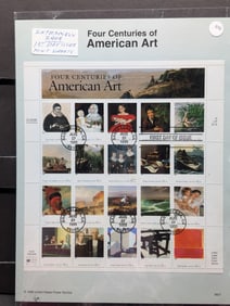 Extremely Rare First Day Of Issue Four Centuries Of Art Mint Sheet