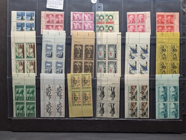 Two Sheets Of U.S. Postal Plate Blocks
