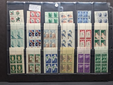Two Sheets Of U.S. Postal Plate Blocks