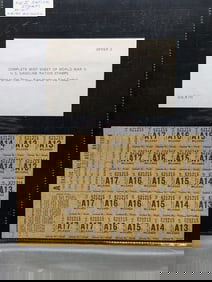 Sheet Of Rare WWII Gas Station Rotation Stamps