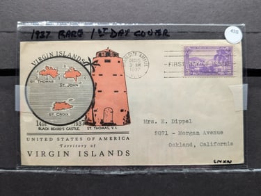 1937 Rare Virgin Islands First Day Cover