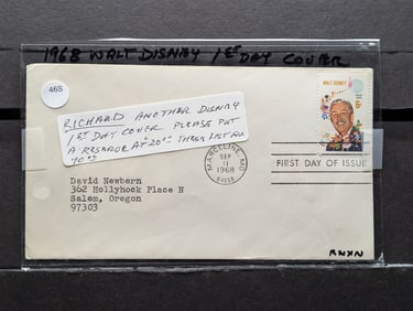 1968 Walt Disney First Day Cover