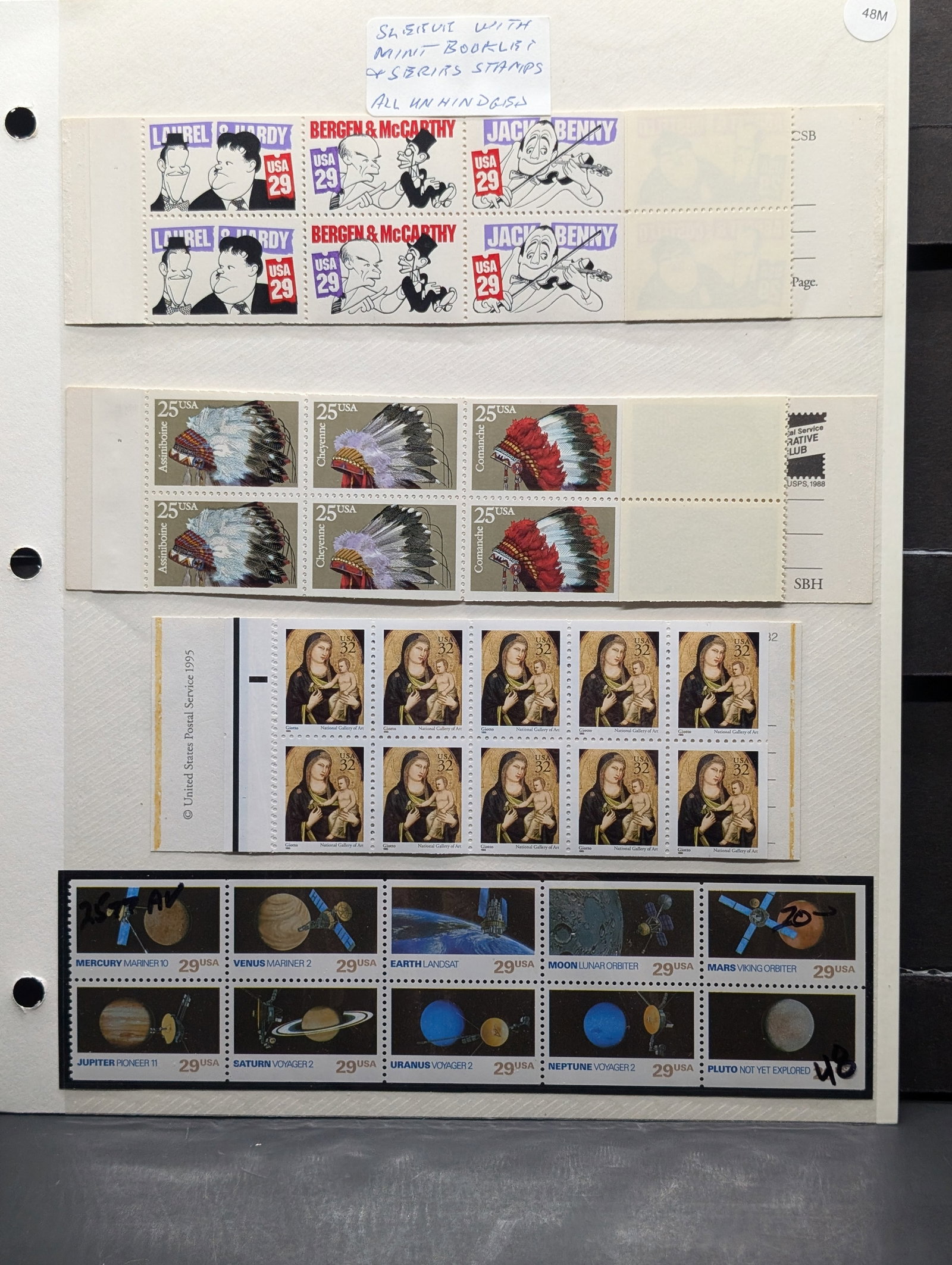 Sheet Of 7 U.S. Postal Booklet Stamps (1 of 2)