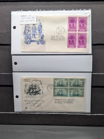 Sheet Of 4 Rare First Day Covers/4 Block Cachets