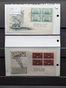 Sheet Of 4 Rare First Day Covers/4 Block Cachets