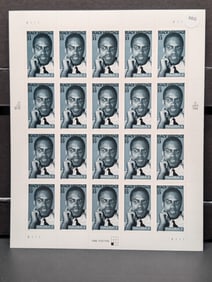 Mint Collectable Sheet Of Malcom X Black Heritage Stamps