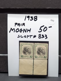 1938 Scott #833 Warren G. Harding Pair Stamps
