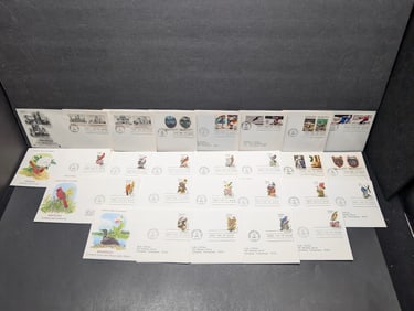Lot Of 25 Assorted 1980's First Day Covers w/Cachets & Stamps - All Mint Condition