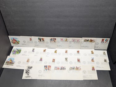 Lot Of 25 Assorted 1980's First Day Covers w/Cachets & Stamps - All Mint Condition