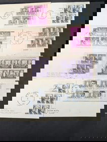 Lot Of Eight Rare Plate Block First Day Of Issue Covers