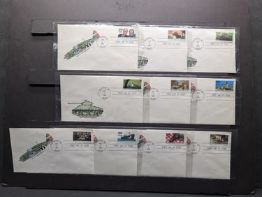 Complete Set Of "World At War" First Day Cachets