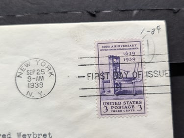 300th Anniversary Of The Printer First Day Of Issue Cachet w/Stamp