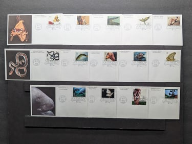 1996 Complete Set Of "Endangered Species" First Day Cachets
