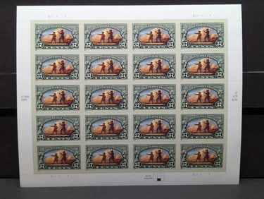 Plate Block w/20 Thirtyseven Cent U.S. Lewis & Clark Postage Stamps