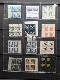 Sheet Of U.S. Postal Plate Blocks