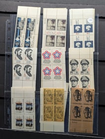 Sheet Of 18 U. S. Plate Block Stamps