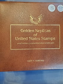Golden Replicas of U.S. Stamps Album AND Multiple 1st Day of Issue Cancellation AND Vintage Postal