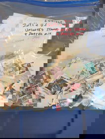 Mixture of Unsorted and Sorted Int'l and U.S. Stamps