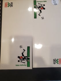 U.S. Olympic Stationery 1980 Mint Condition 15 cent & 16 cent Revalued to $15 cent Mint Envelopes
