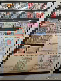 Mixture of U.S. Vintage Stamps Some Mint and Various State and Federal Revenue Stamps