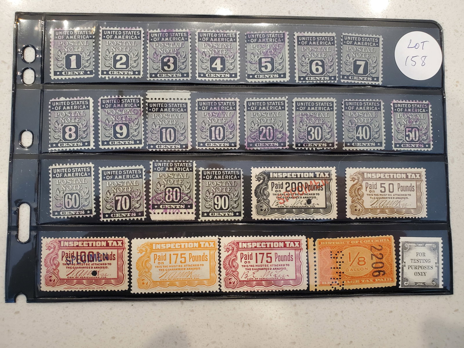 Mixture of U.S. Postal Note Stamps- Used and State Inspection and Revenue Stamps (1 of 1)