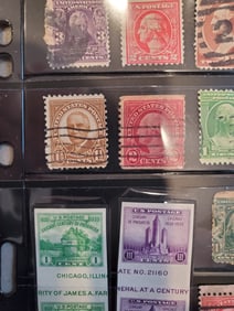 U.S. Some Mint- Mostly Used- Washington 2 cent Red Brown & Franklin 10 cent Scott 510, Jackson Scott