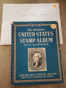U.S. Unsorted Used Mix from 1930's thru 1960's & The Jefferson United States Stamp Album - Sparsely