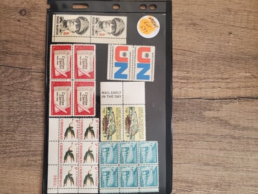 U.S. Mint Various Years Pairs and Blocks of 4 including Christmas Scott # 1276 Mint Plate Block of 6