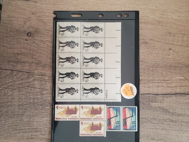 U.S. Mint Various Years pairs and Sam Houston Scott # 1242 Plate Block of 10 Mint Condition