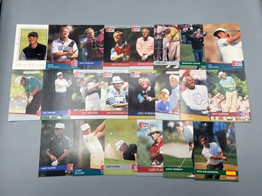 Lot of (20+) Assorted Golf Trading Cards W/ Tiger Woods Golf Gallery Rookie Insert - Varying