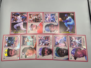 Lot of (9) 1983 & 1984 Donruss Action All Star Baseball Autographed Cards - No COAs - Bill Buckner &