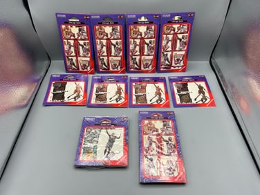 Lot of (10) 1990s Chicago Bulls & Grant Hill Basketball Magnet & Sticker Packs